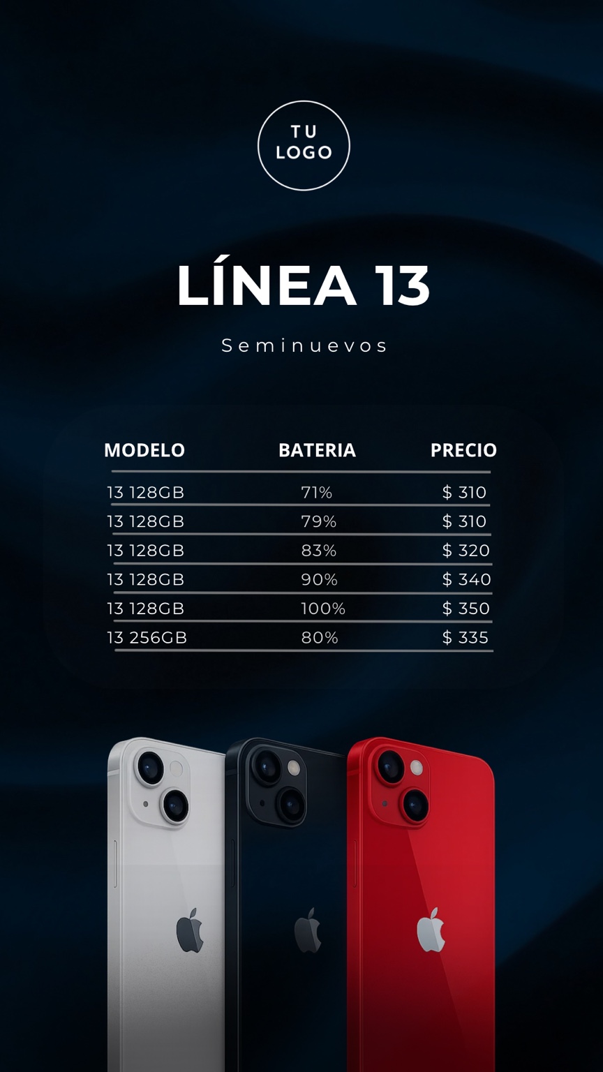 Plantilla IPHONE 13 USADOS